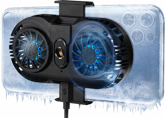 NEVEIKA Plug-in Phone Cooler, Cellphone Radiator with Dual Semi-Conductor Cooling Chip, Mobile Phones with a Width of 6 to 7.5cm for Tiktok Live Streaming, Outdoor Vlog, Mobile Gaming.