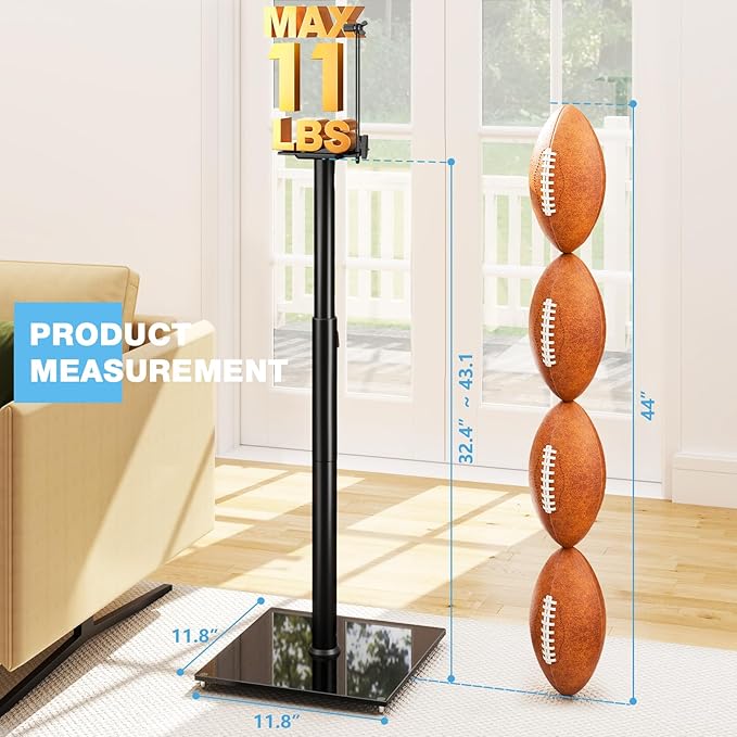 Rfiver Bookshelf Speaker Stands Pair from 32" to 43"