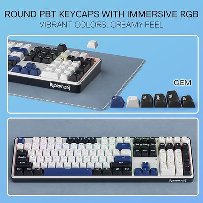 Redragon K689 108-Key Hot-Swap Wired RGB Gaming Keyboard, Extra 4 Hotkeys