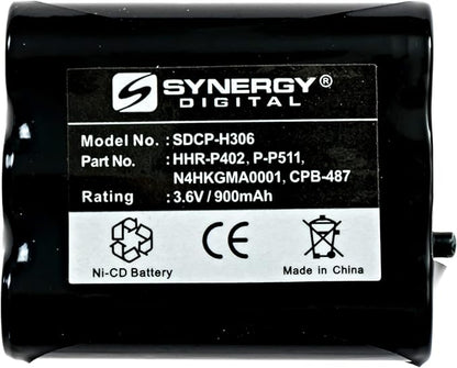 Synergy Digital Cordless Phone Batteries, Compatible with Panasonic P-P511 Cordless Phone, Combo-Pack Includes: 2 x SDCP-H306 Batteries