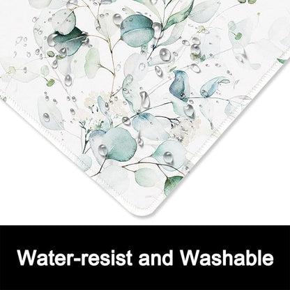 ITNRSIIET Mouse Pad with Stitched Edge Premium Textured Smooth Precise Operation Waterproof Washable Non-Slip Rubber Base Desktop Protection Mat, 10.2×8.3×0.12 inches, Leaves and Branches
