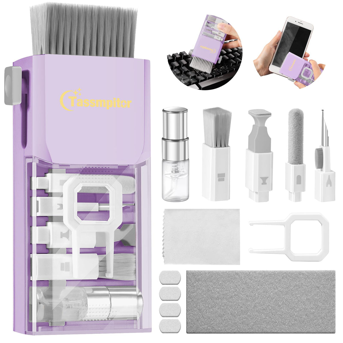 All-in-1 Keyboard Cleaner Laptop Cleaning Kit,Computer Screen-Safe Tools