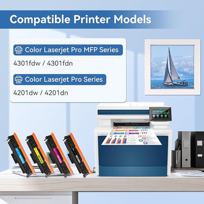MYTONER 210X Toner Cartridges 4 Pack Compatible Replacement for HP 210X 210A 210 High Yield for Color Pro MFP 4301fdw 4301fdn 4201dw 4201dn Series Printer Ink 210X 210A W2100X W2100A