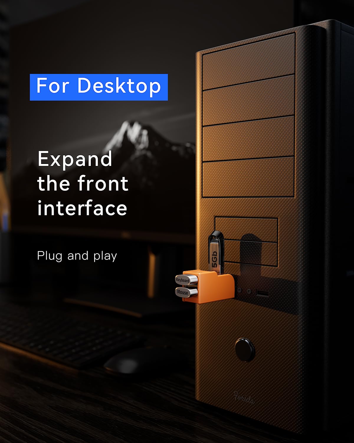 FORIDA 3 Ports USB 3.0 hub, USB Splitter to 2 USB 2.0 Out &1 USB-3.0 Port