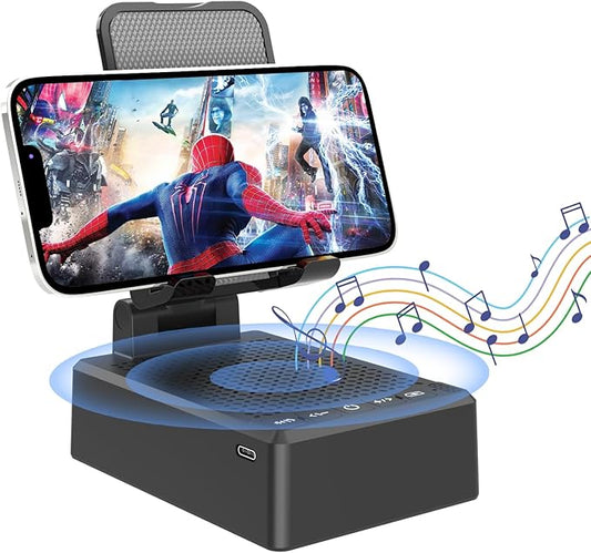 Birthday Gifts for Mother Father ,Cell Phone Stand with Wireless Bluetooth Speaker and Antislip Base HD Surround Sound for Home and Outdoors with Bluetooth Speaker for Desk Compatible with iPhone