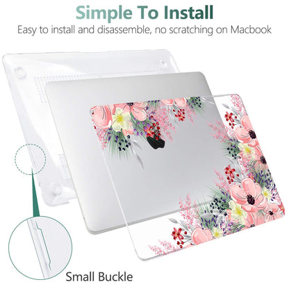 Laptop Case for MacBook Air 13 2020 2019 2018 with Touch ID & Retina Display Floral Series Hard Shell with Keyboard Cover Screen Protector for New Mac Air 13.3 inch A2337 A2179 A1932, Beautiful Floral