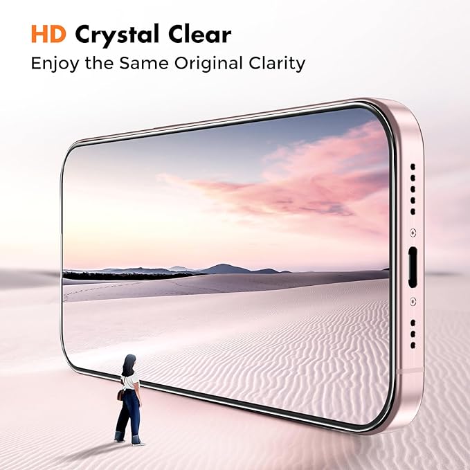 UNBREAKcable 3-Pack Screen Protector for iPhone 15, Double Shatterproof Tempered Glass [Easy Installation Frame] [99.99% HD Clear] [9H Hardness] [Full Coverage] [Case Friendly] for iPhone 6.1 inch