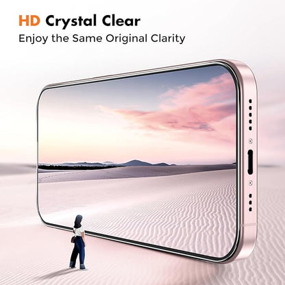 UNBREAKcable 3-Pack Screen Protector for iPhone 15, Double Shatterproof Tempered Glass [Easy Installation Frame] [99.99% HD Clear] [9H Hardness] [Full Coverage] [Case Friendly] for iPhone 6.1 inch