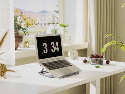 Aluminum Portable Foldable Height Adjustable Laptop Stand for Devices up to 13", Silver