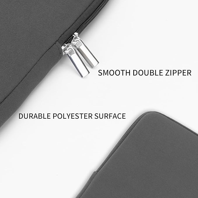 RAINYEAR 15.6 Inch Laptop Sleeve Protective Case Soft Lining Zipper Cover Padded Carrying Bag Compatible with 15.6" Notebook Computer Ultrabook Chromebook (Gray, Upgraded Version)