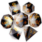 Haxtec Sharp Edge DND Dice Set, Iridescent Resin Polyhedral RPG Dice