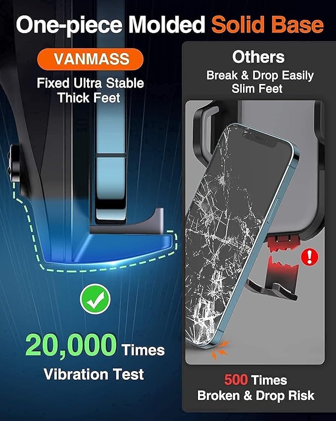 VANMASS [2025 Upgrade Phone Holders for Your Car [Super Suction Cup] Cell Phone Mount Car Dashboard Window Vent Desk Fit for iPhone 16 Pro Max 15 14 Universal Handsfree Automobile Vehicle Cradle