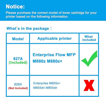 LCL 827A Toner Cartridge Replacement for HP 827A CF300A CF301A CF302A CF303A for MFP M880z M880z+ Printer (4-Pack KCMY)