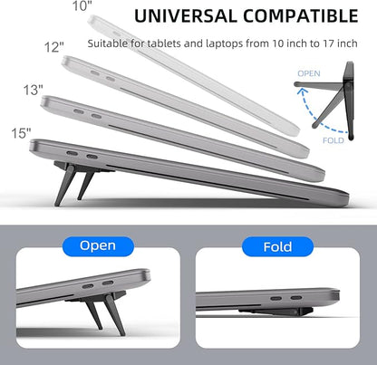 Laptop Stand for Desk, Portable Anti-Slip Keyboard Riser, Zinc Alloy Keyboard Stands, Computer Stand Compatible with MacBook Air/Pro, 10-15.6 Inches Laptops and Keyboards (Black)