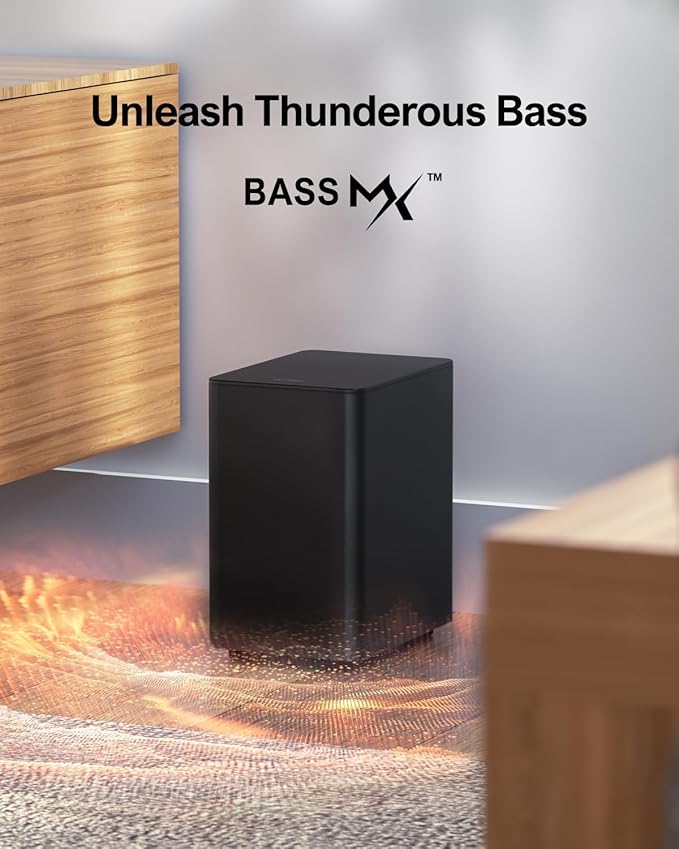 ULTIMEA 5.1 Sound Bar for Smart TV, Virtual Surround Sound System for TV, 320W Peak Power, Adjustable Surround Speakers and Subwoofer, APP Control, Home Theater Soundbar Poseidon D50(2025 New Model)
