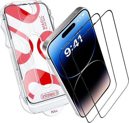 Screen Protector for iPhone 14 Pro Max – Tempered Glass Screen Protector for iPhone 14 Pro Max Kit with Applicator - Full Edge-to-Edge Protection, 9H Hardness, Oleophobic Coating - Black