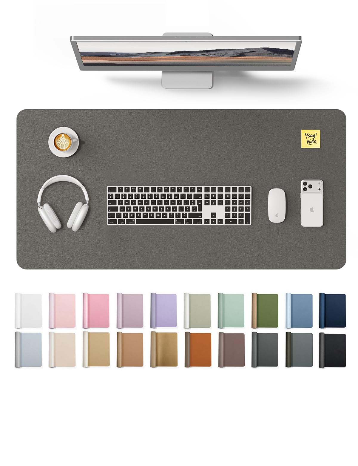 YSAGi Desk Protector&Blotter, Non-Slip Waterproof Leather Mouse Pad