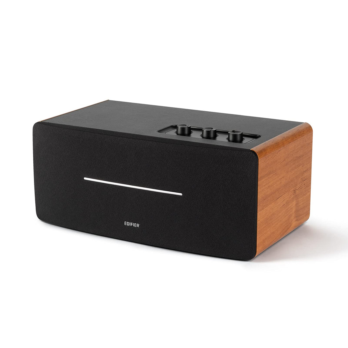 Edifier D12 Integrated Desktop Computer Speakers with Bluetooth 5.0, Wireless Stereo Tabletop Speaker 70 Watts RMS with Subwoofer Line Out, RCA, Aux Input for PC Monitor Laptop - Wooden Enclosure