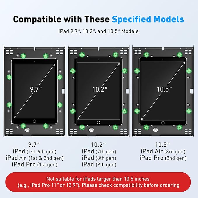 AboveTEK Anti-Theft iPad Kiosk Stand – POS iPad Security Stand & Locking Tablet Stand – Heavy Duty Base, 360° Swivel, 75° Tilt Bracket – Perfect for Retail Business (Black)