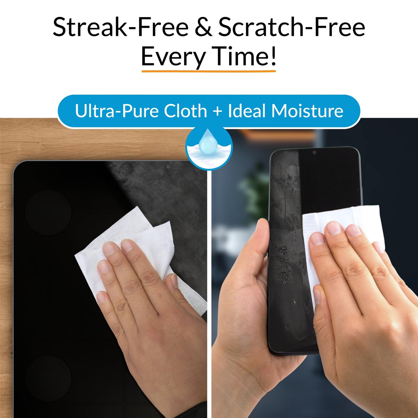 iCloth Screen Cleaner Wipes Individually Wrapped Travel Size Streak-Free (24 Large Wipes)