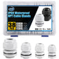 XHF 5 Pcs 3/4" IP68 Strain Relief Nylon Cord Grip NPT Cable Glands Adjustable UL Listed and RoHS Compliant (Black)