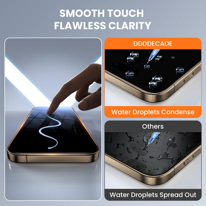 DDDDECADE Screen Protector for iPhone 15/16/14Pro Military Grade Tempered Glass Auto-Alignment OneTouch Kit Cell Phone Accessories Bubble Free Case Friendly Auto Dust-Removal Easy Install [1 Pack]
