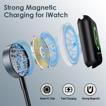 Travel Essentials for Apple Watch Charger,3 in 2 USB C Cable PD20W Block