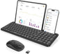 seenda Bluetooth Keyboard and Mouse for iPad, Multi-Device Bluetooth + 2.4G Wireless Keyboard Mouse with Tablet Holder for MacBook/Windows Computer, iOS/Andriod Tablet Phone, Black