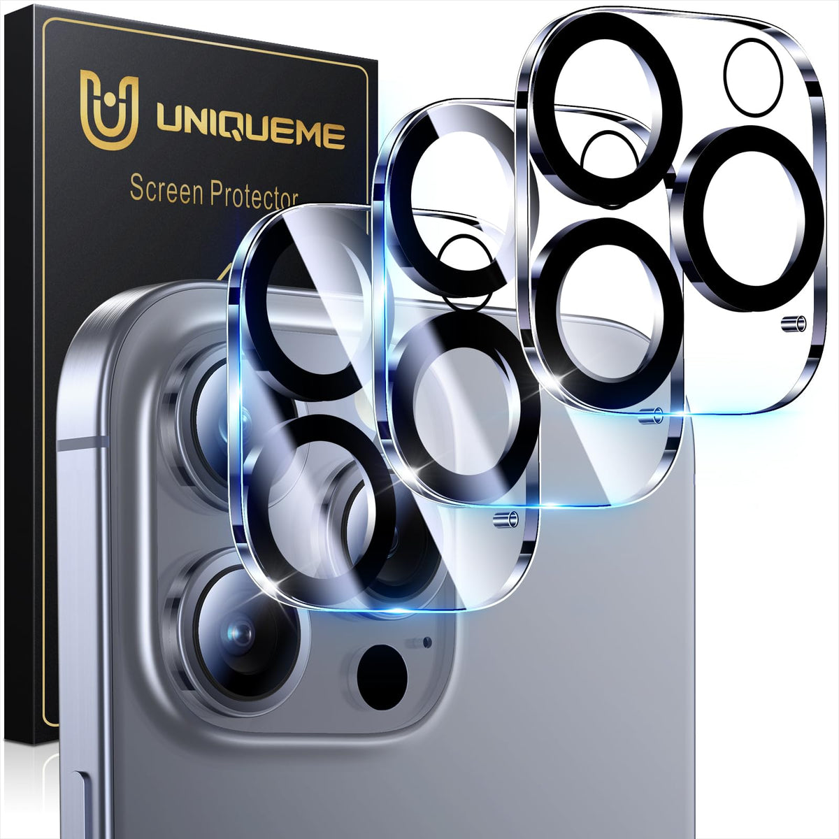 UniqueMe for iPhone 13 6.1"/13 Mini 5.4" Camera Lens Protector-Black Circle