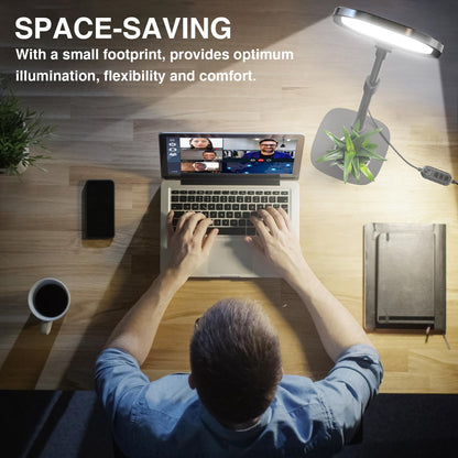 LitONES Video Conference Lighting for Zoom Meeting, Ring Light for Desk with Flexible Stand, 30 Light Modes Ring Light for Computer, Video Lights & Memory Func for Video Calls, Live Stream, Webcam