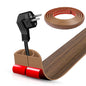 Floor Cord Cover Cable Cavity Self Adhesive Cord Hider Floor 10FT Floor Cable Management Power Cord Protector Floor Electric Cord Covers for Offices, Gym, Exhibitions (Misty Brown Wood, 1.18" x 20')