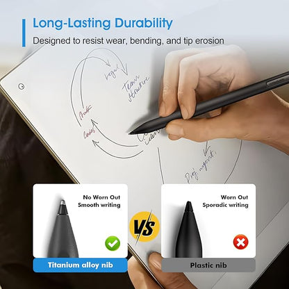 REEYEAR Replacement Tips Set fits for Remarkable Paper Pro Maker Pen, 2 Pack No Wear Out Titanium Alloy Tips, Durable Nibs, Fine Point Design for Precise Writing, Long-Lasting (Not for rM1/2)