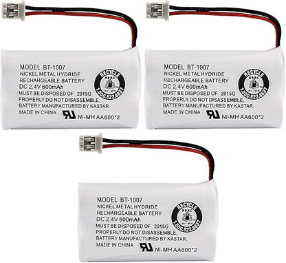 New! Genuine Uniden BBTY0651101 BT-1007 NiMH 600mAh DC 2.4V Rechargeable Cordless Telephone Battery (3-Pack)