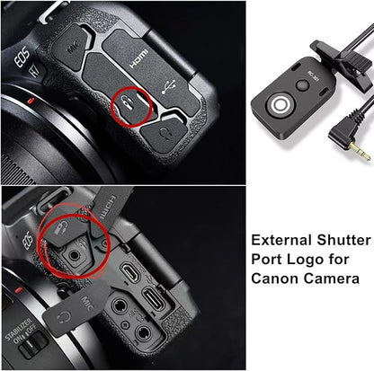 RS-60E3/RR100 for Canon/Fuji Remote Camera Cable Small Shutter Release Control 11.8inches Cable Remote Wired Button R100 R6 R8 R10 80D XT2/3/4/5 XH2S GFX100/S GFX50/S/II (RC301-2.5/E3 11.8in)