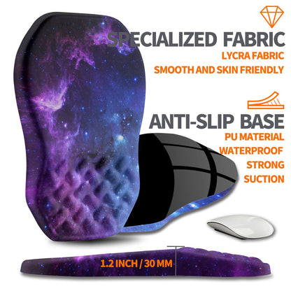 Armanza Ergonomic Slope Mouse Pad Wrist Support, Wrist Rest Mousepad for Carpal Tunnel Pain Relief with Massage Bulge and Slow Rebound Memory Foam (12x8 inch, Galaxy)