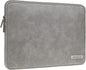 RAINYEAR 15.6 Inch Laptop Sleeve Protective Case PU Suede Leather Zipper Padded Cover Water Resistant Carrying Bag Compatible with 15.6" Notebook Computer Chromebook(Gray)