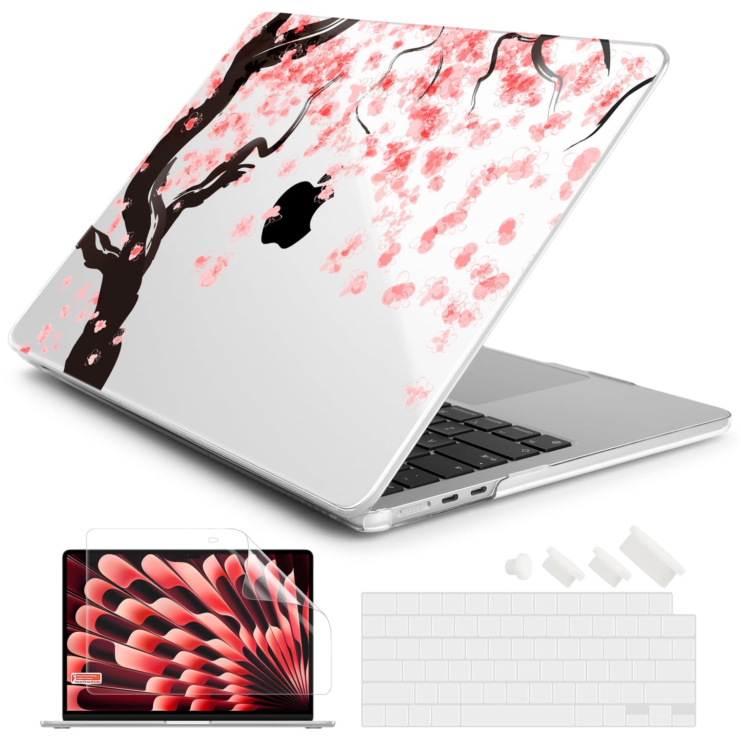 Batianda Case for MacBook Air 15" with M5 M4 M3 M2 Chip, Cherry Blossoms