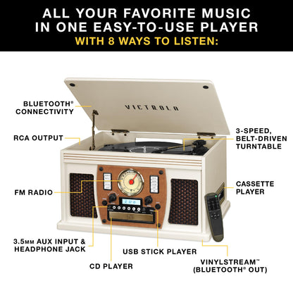 Victrola Navigator - 8-in-1 Bluetooth Record Player - Black
