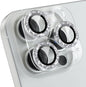 Choiche Compatible for iPhone 16 Pro/iPhone 16 Pro Max Camera Lens Protector, Bling Camera Cover with 9H Tempered Glass Lens Screen Protector Metal Ring Decoration Accessories(Clear-Silver)