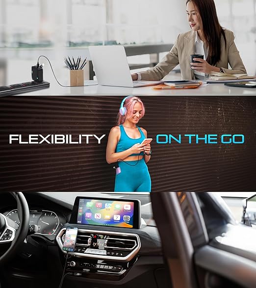 Futurizta Tech [Upgraded] Zeus-X 6-in-1 Universal Multi Cable (6.6ft/2m) Fast Charging 60W Laptop PD, QC3.0 & 27W iPhone Fast Charging & Data Sync, Military Grade Braided with Cable Organizer Strap