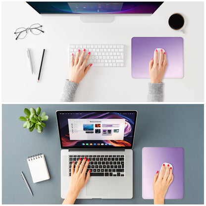 ITNRSIIET Mouse Pad Non-Slip Rubber Base Smooth Surface Stitched Edges Waterproof Durable Compatible with All Mice for Office & Gaming, Desk Accessory, 10.2x8.3x0.12 inch, Lavender Gradient
