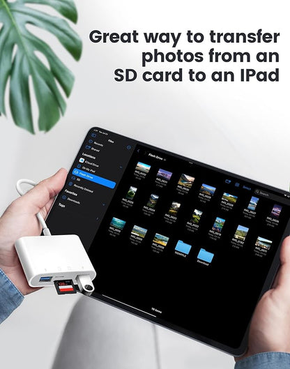 USB C SD Card Reader, Type C 4-Slots Memory Card Adapter with Dual USB Ports, Supports SD, MicroSD, Compatible with iPhone 15,iPhone 16, iPad, Mac, Laptop, MacBook, Android Galaxy