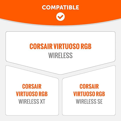 WC BandZ Virtuoso V2 - Silicone Headband Cover for Corsair Virtuoso Headphones by Wicked Cushions | Machine Washable, No More Flaking Leather | for Virtuoso Wireless, XT, and SE | Geo Grey
