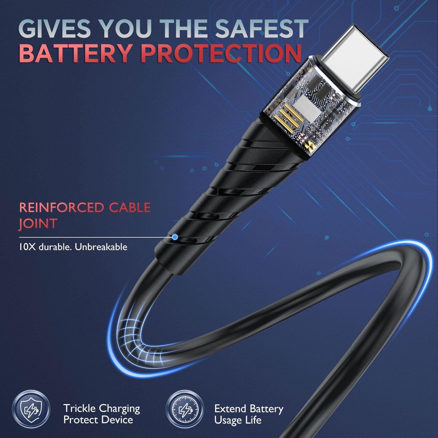 OIITH USB C Cable, USB A to USB C 3A Fast Charging (3FT 3Pack) Phone USB Type-C Charge Cable Android Charge Cord USB C Charger Cable for iPhone 15 Plus/Pro/Pro Max/Samsung/Pad/Laptop/LG/-Red