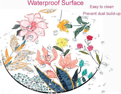 Mouse Pad, Floral Mouse Pad, Round Computer Mouse Mat with Design, Non-Slip Rubber Base Mousepad, Waterproof Office Mouse Pads for Women