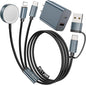 4FT Multi Fast Charging Cable for Apple Watch Charger 3 in 2 USB C Cable Travel Essentials PD20W Charger Block, Compatible with iWatch Ultra/SE/10/9/8/7/6/5/4/3/2/1,iPhone 16/15/14/13/Galaxy S23