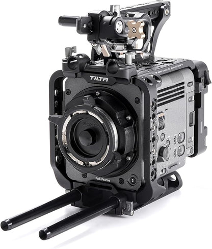 Tilta Camera Cage Compatible with Sony BURANO | Arri Rosettes, 1/4"-20 and 3/8"-16 Threads | w/Top Handle, Left/Right Side Arm, Battery Plate (Advanced Kit - V Mount)