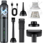Car Vacuum Portable with 16000Pa Powerful Suction, Handheld Vacuum Cordless Rechargeable Blow & Suction 4 in 1, Small Vacuum Cleaner for Car, Home, Office, Outdoor (Grey)