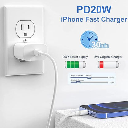 [Apple MFi Certified]Fast iPhone 14 Charger 3Pack,10FT USB C to Lightning Charging Cord with 20W USB Type C Charger Adapter for iPhone 14/14 Pro Max/13 Pro/13/12 Mini/12 Pro Max/11 Pro Max/Xs and iPad