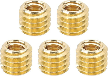 PATIKIL 1/4" Female to 3/8" Male Convert Screws Adapter, 5 Pcs Tripod Thread Adapter Mount for Camera Monopod Video DSLR SLR Mic Stand, Gold